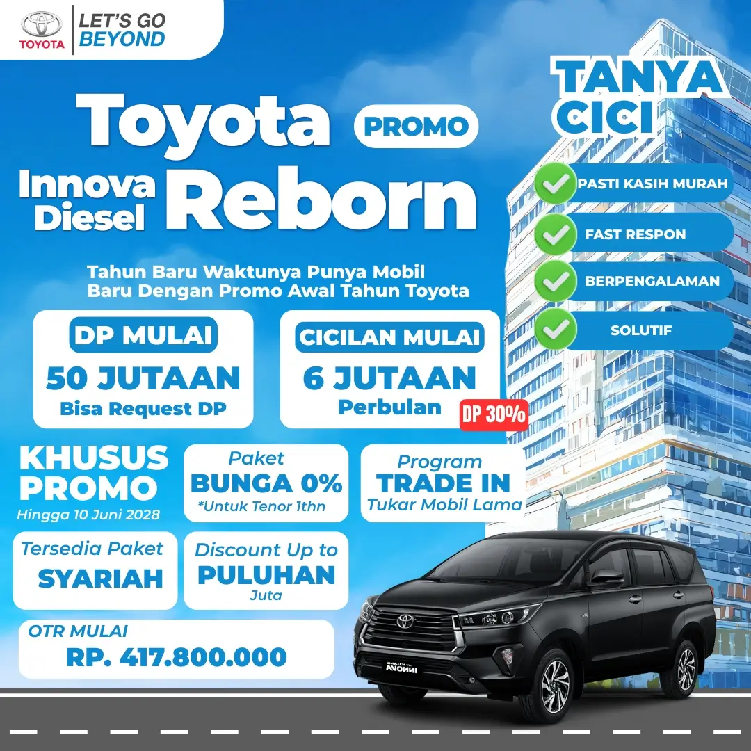 Promo Kredit Toyota Innova Reborn Terbaru - Cici Toyota Harmoni Jakarta